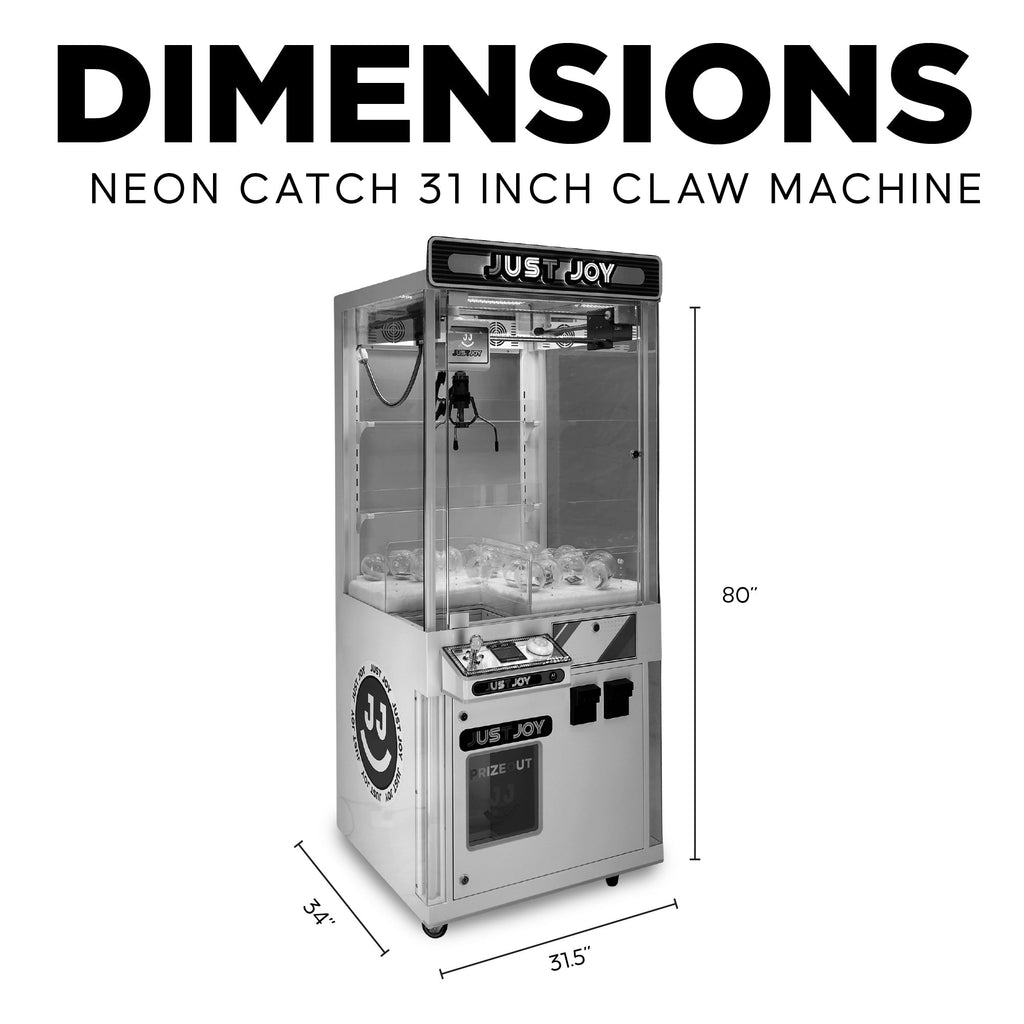 Creative Arcades Neon Catch 31" Claw Machine with 7 Color Neon Cabinet Lights