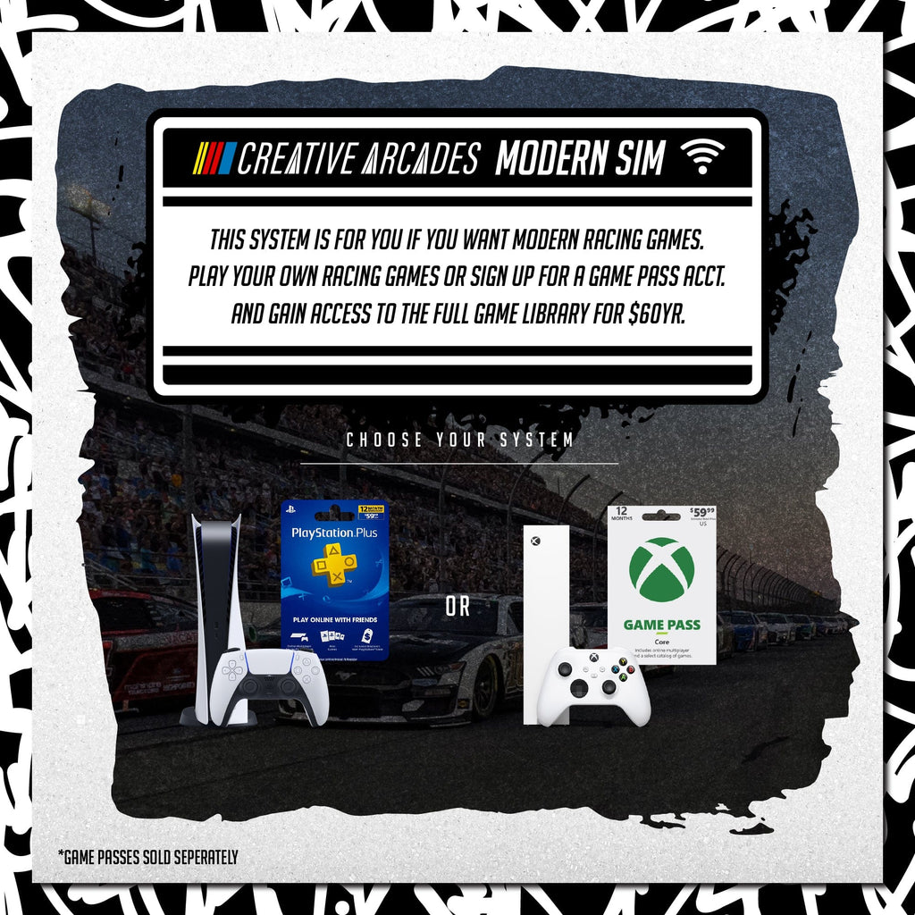 Creative Arcades Modern Racing Sim Machine – WiFi Compatible Sim Racing Arcade Cabinet