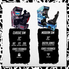 Load image into Gallery viewer, Creative Arcades Modern Racing Sim Machine – WiFi Compatible Sim Racing Arcade Cabinet