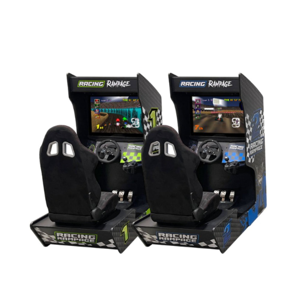 Creative Arcades Racing Rampage Sit-Down Racing Arcade Machines – Set of 2 or 3 | 177–205 Classic Racing Games or WiFi Unlimited Games | Free Link-Tech System